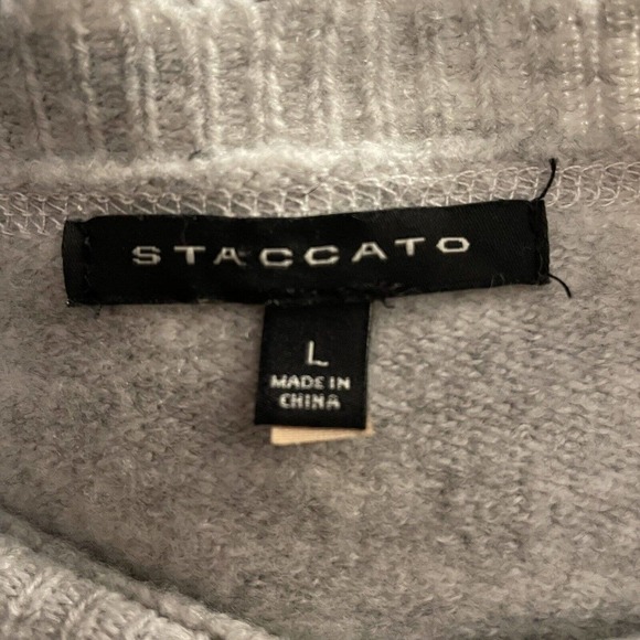 Staccato Size Large Pullover Sweater Gray Chewed Hems Soft Lightweight G… - Picture 6 of 8